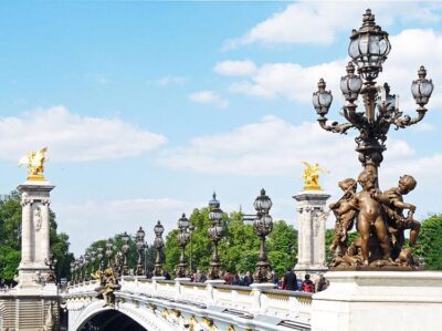 Parigi lampione sul ponte di Alexandre III 