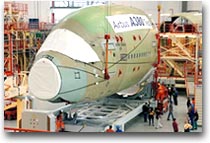 Airbus La prua di un A 380 in costruzione