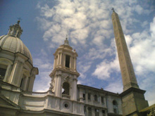 Angeli e demoni Piazza Navona e l'obelisco (foto di Luisa Mosello)