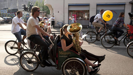 Danimarca Allegra parata al festival della bici di Copenaghen 