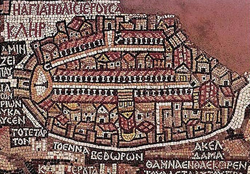 deserti e montagne Madaba, mosaico bizantino VI secolo mappa di Gerusalemme