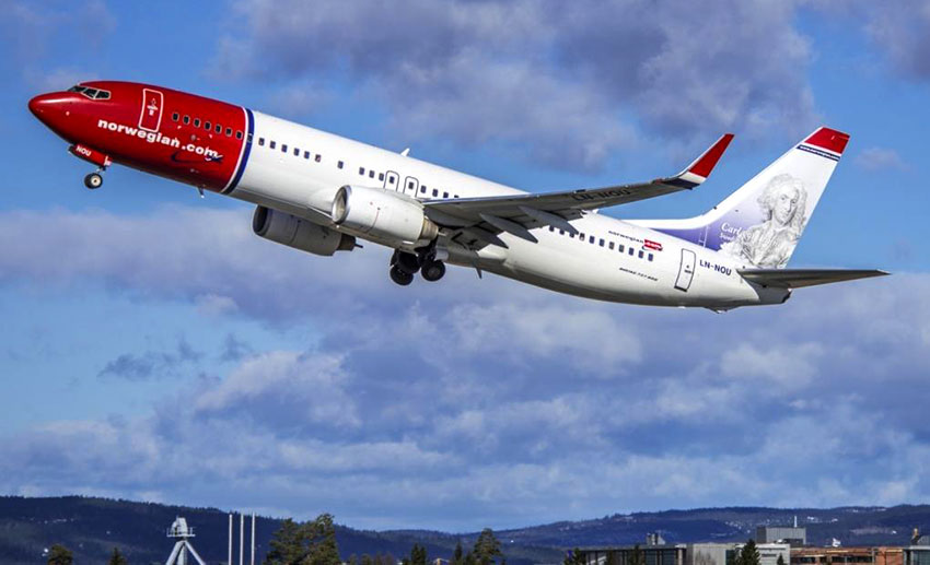 Norwegian aereo in fase decollo