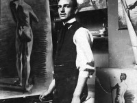 Giannino Castiglioni ritratto durante le esercitazioni di pittura, Accademia di Belle Arti di Milano