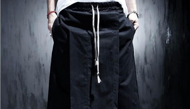 Pantaloni alla giapponese con pannello
