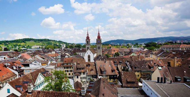 Winterthur, panoramica sul centro storico