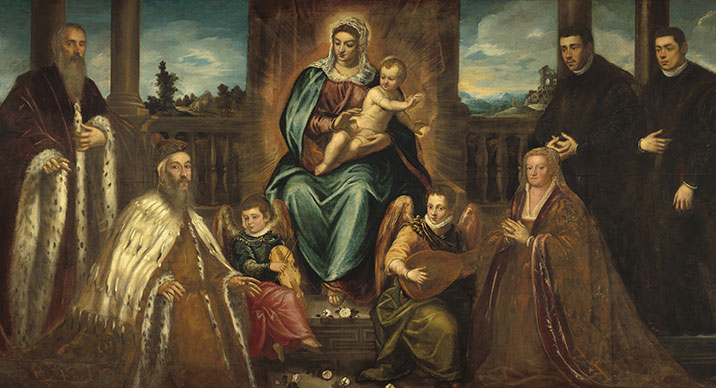 Tintoretto Doge-Alviso-Mocenigoe-la-fam-e-madonna-col-bambino