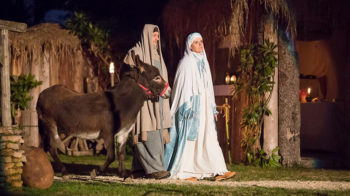 Presepe vivente San Biagio Giuseppe con Maria e l'asinello