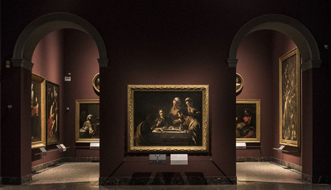 Michelangelo Merisi
detto il Caravaggio,
Cena in Emmaus, 1606
olio su tela, cm 141 x 175 - Milano, Pinacoteca di Brera