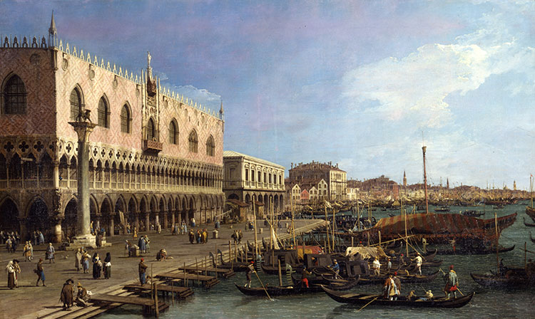 Canaletto e Venezia Molo-Colonna-di-San-Marco