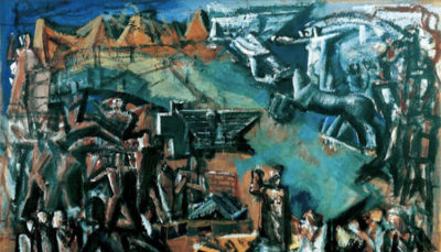 Mario Sironi, "L’Italia tra le Arti e le Scienze"; 1934-1935 c., primo progetto per l’affresco dell’Aula Magna dell’Università degli Studi di Roma Sapienza del 1935, tecnica mista