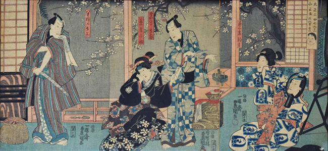 Yoshu Chinkanobu  (1838-1912). Scena di teatro kabuki