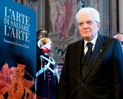 Il-Presidente-Mattarella,all'inaugurazione della mostra L’arte di salvare l’Arte
