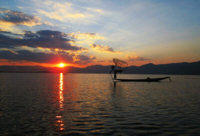 Myanmar Lago-Inle-pescatore
