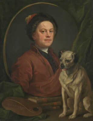 Autoritratto William Hogart e il suo Carlino 1745 Tate