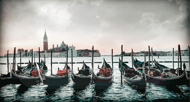 Venezia come sfondo a una scena del musical  "Casanova Opera Pop" di Red Canzian