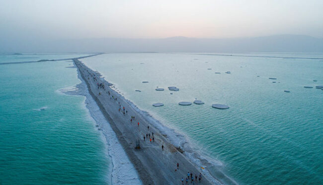 Il percorso della Maratona del Mar Morto tra cristalli di sale