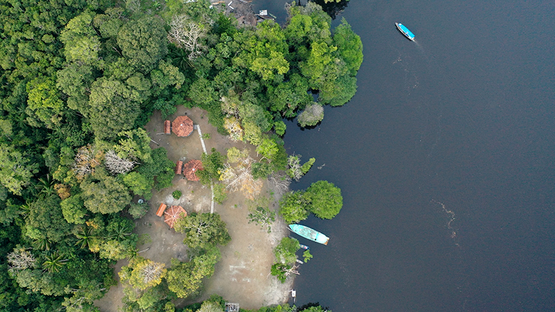 foresta amazzonica Xixuau Amazon Ecolodge vista dall'alto