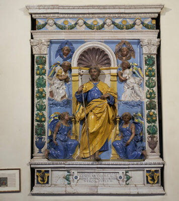 Pala robbiana di San Giuseppe, Duomo dei Santi Pietro e Paolo (ph. ©emilio dati – mondointasca.it)