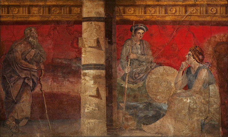 Pittori di Pompei Filosofo con Macedonia e Persia - Boscoreale, Villa di Fannio Sinistore