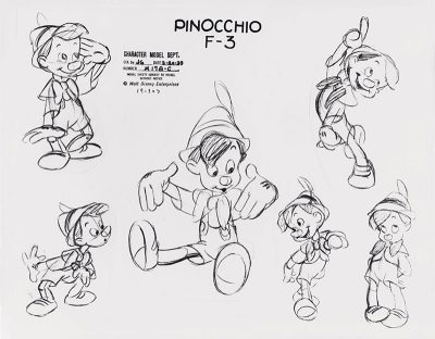 Disegni della favola di Pinocchio