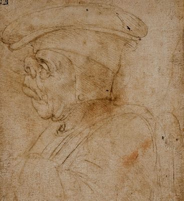 Testa caricata e busto di Leonardo da Vinci