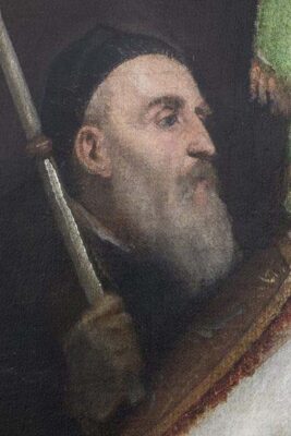 Dettaglio dell'autoritratto di Tiziano dopo il restauro