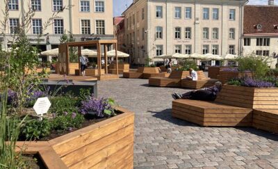 Parco pop-up piazza del municipio progetto Tracce Verdi (credit Tallinn Green Capital Bureau)