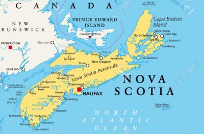 astice Mappa politica Nuova Scozia