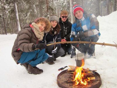 Finland Regione dei laghi  Wild Taiga campfire
