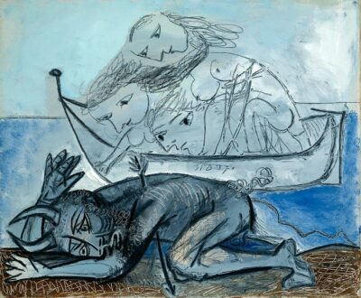 Pablo Picasso. Barca delle naiadi e fauno ferito. 31 dicembre 1937