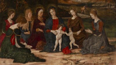 Andrea Mantegna, Madonna col Bambino, San Giovannino e sei sante,