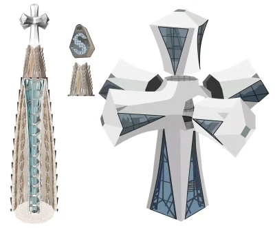 Sagrada Familia: la croce sulla Torre di Gesù svetta nel cielo di Barcellona 1 Barcellona Sagrada Familia Torre di Gesù Cristo