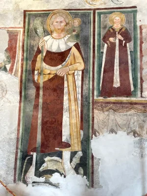 Borgo Valbelluna affreschi chiesa di San Bernardo Cesana