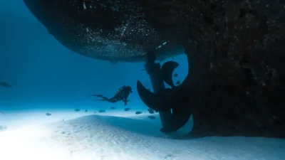 Oceano indiano, Maldive, atollo Noonu, relitto, Siyam World