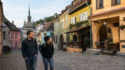 Dove mangiare a Sighisoara: ristoranti e sapori da scoprire nella città medievale 1 Viaggiatori tra i ristoranti del centro storico di Sighisoara