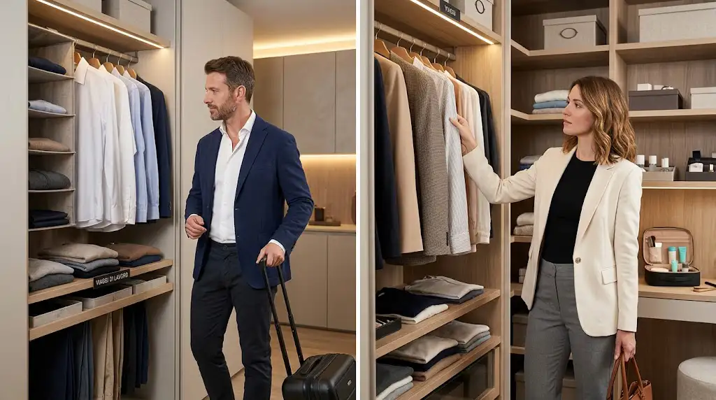 Come organizzare l'armadio per chi viaggia spesso per lavoro organizzare armadio business travel