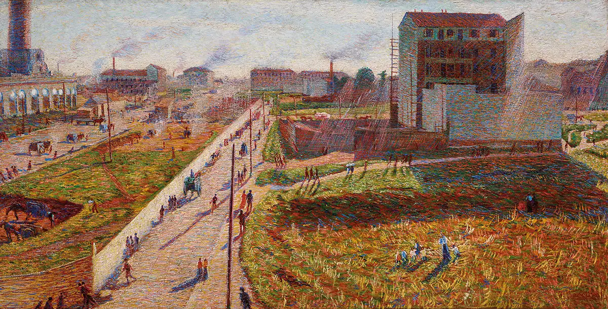 Umberto Boccioni Meriggio. Officine a Porta Romana, 1910 monet-van-gogh-kandinsky-palazzo-diamanti-ferrara