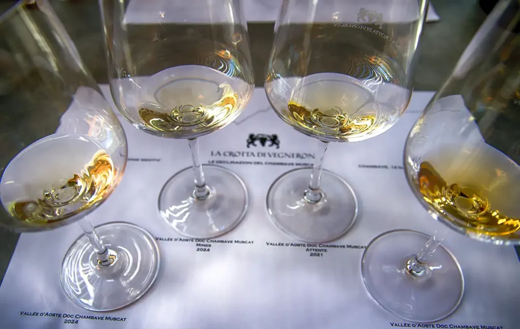 Vino in miniera e viticoltura eroica: i segreti della Valle d’Aosta 7 Degustazione in cantina Crotta vVgneron(ph. Vittorio Giannella © - mondointasca.it)