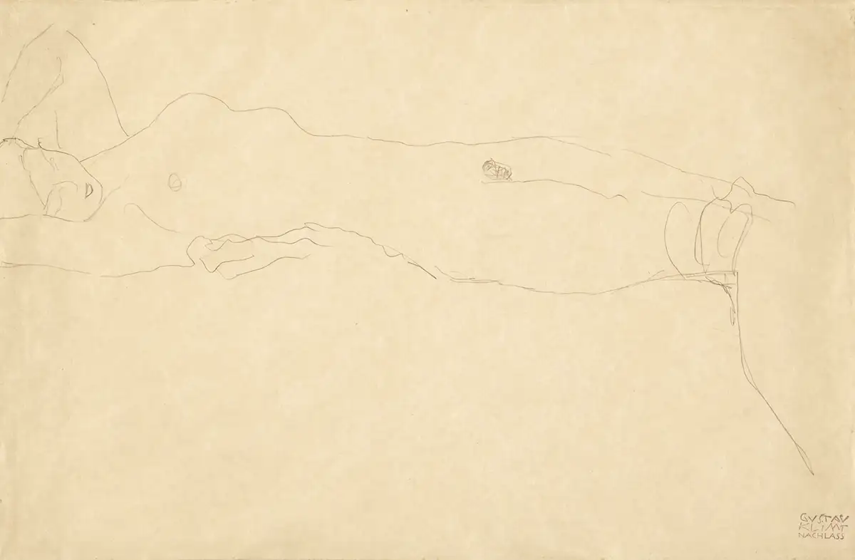 mostra MuVec Klimt_donna sdraiata_Budapest Mostra Klimt, Schiele, Kokoschka, MuVeC, Mestre