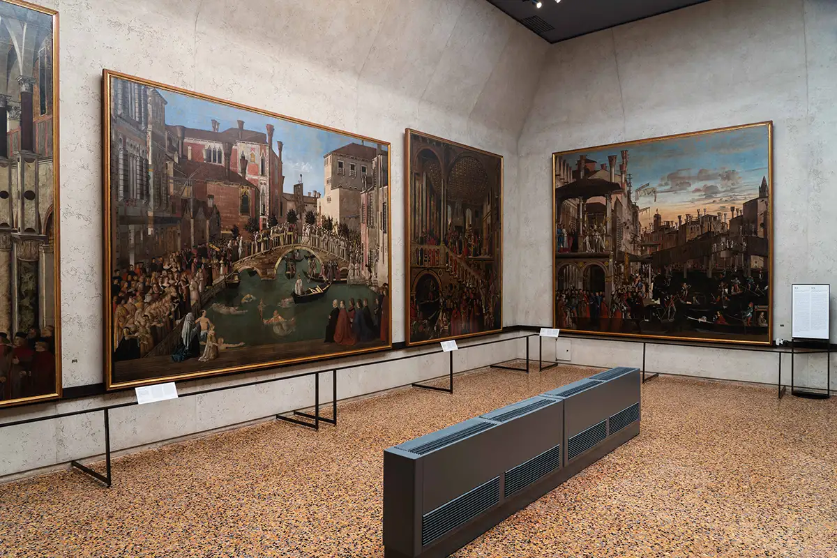 Gallerie Accademia Venezia teleri vera Croce Sala XX (Ph. Matteo Panciera) Venezia, Ciclo dei Miracoli della Vera Croce, Gallerie dell'Accademia, restauro teleri vera Croce