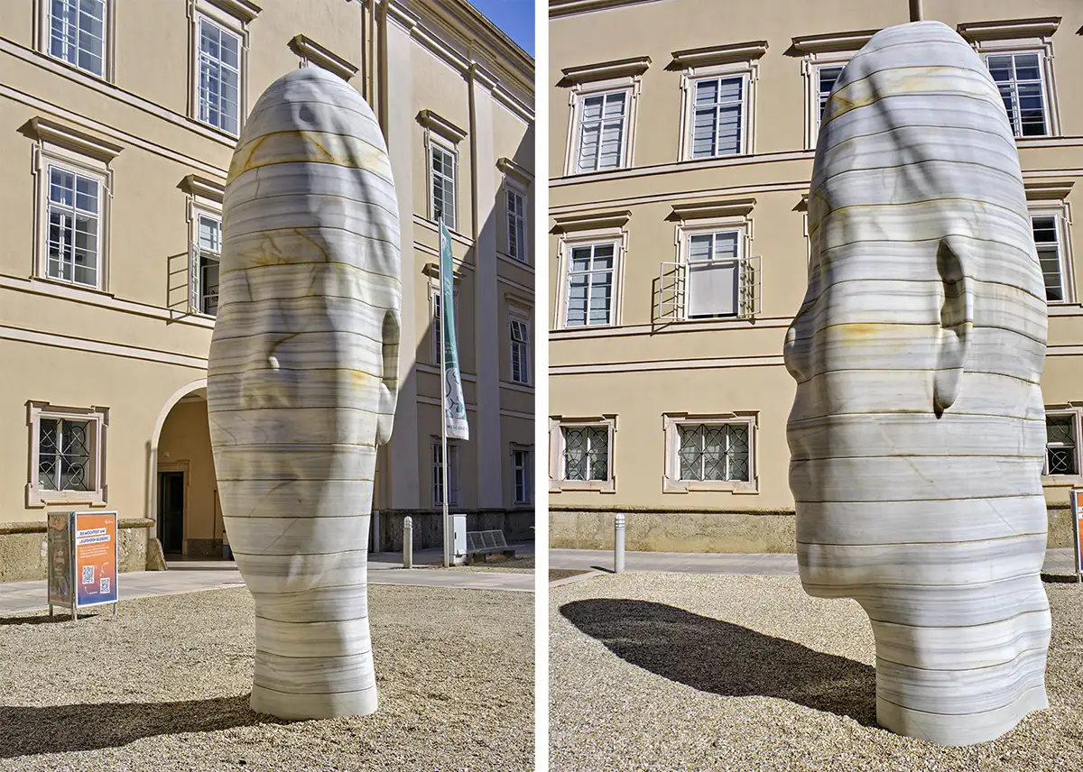 Walk of Modern Art - Awilda - opera in marmo di Jaume Plensa (2010) walk of modern art salisburgo, cosa vedere a salisburgo, sculture salisburgo, salisburgo itinerario a piedi